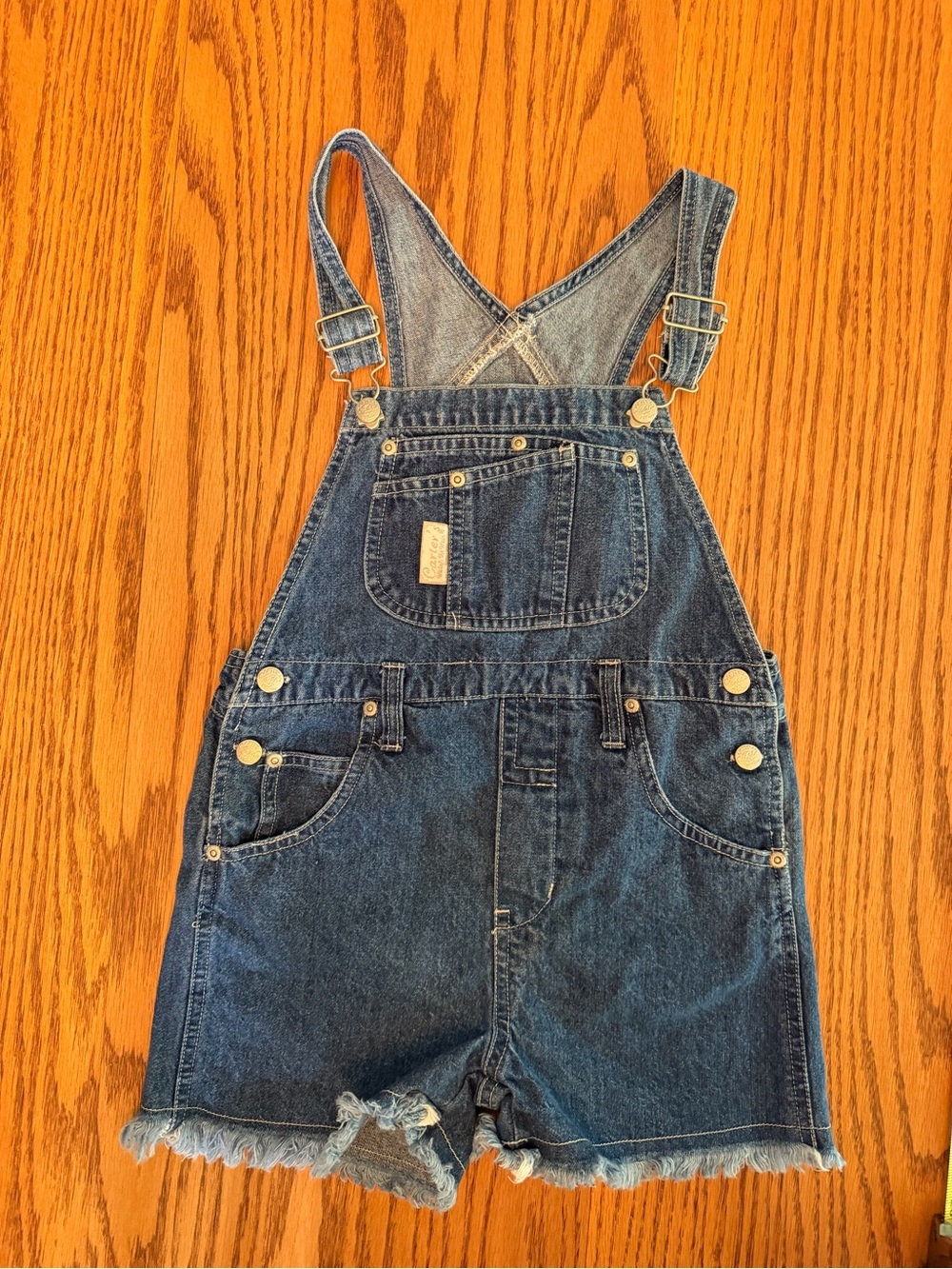 Vintage Y2K Carters Watch The Wear Overall Girls 5/6 Denim Blue Shorts Denim Bib